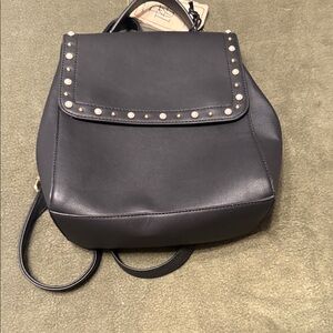 Elegant Black Studded Women's Backpack